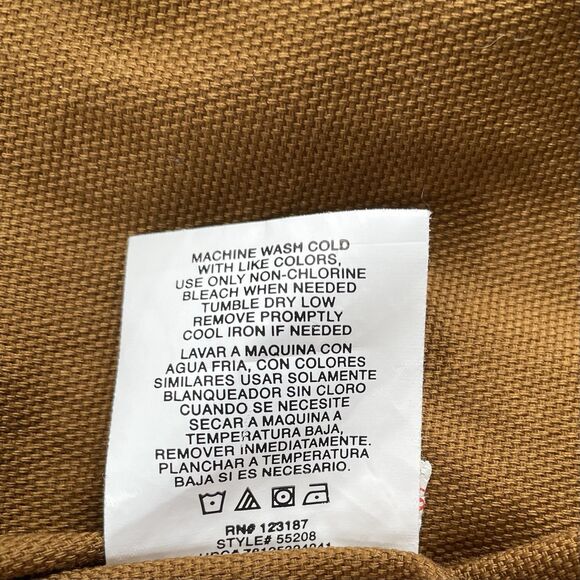 Wrangler WorkWear Brown Canvas Hooded Shirt Jacket Snap Unlined Size 2XL XXL - Picture 8 of 11